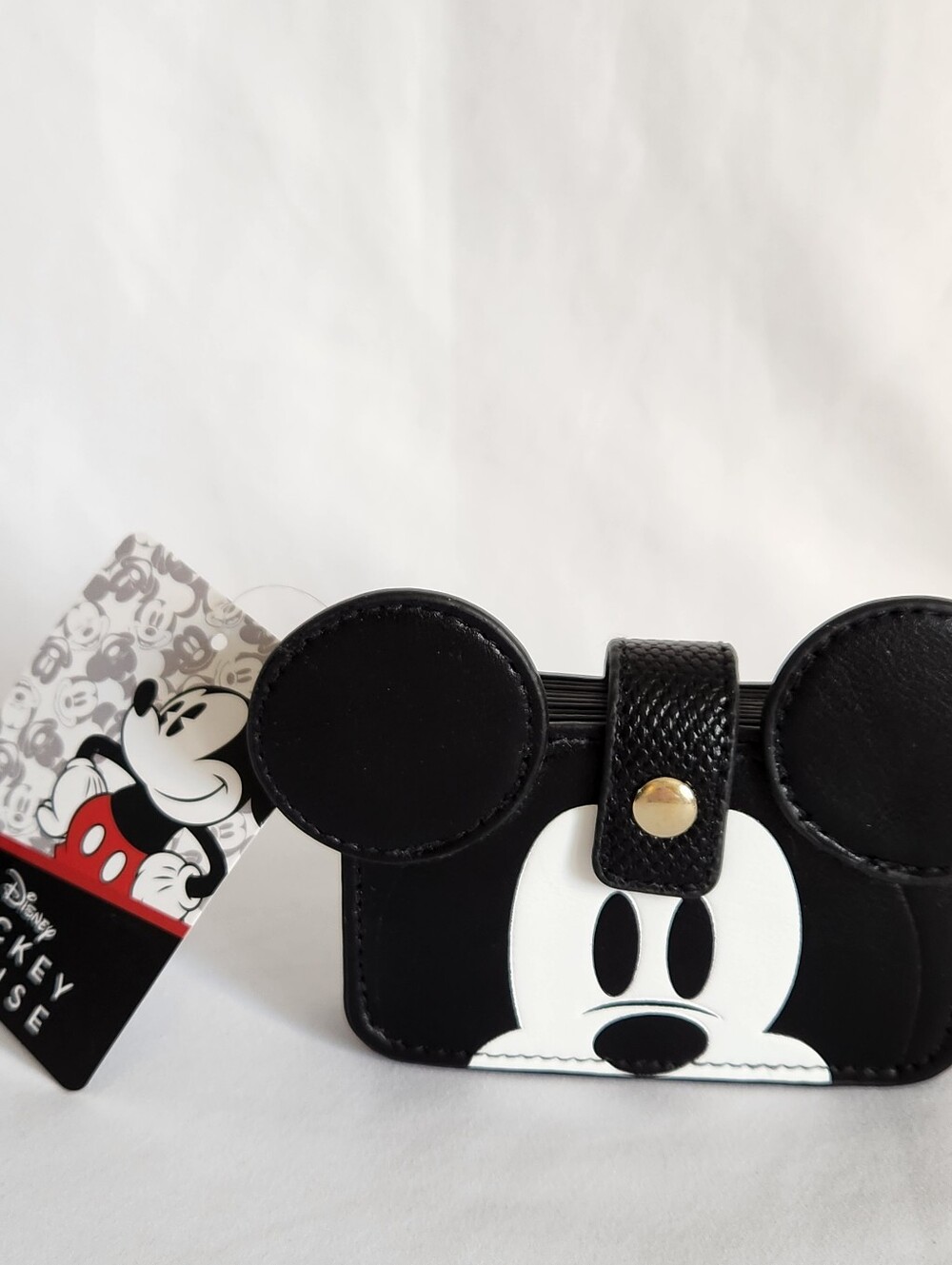 Disney Black Mickey Mouse Kids Card Case with White Face Accent